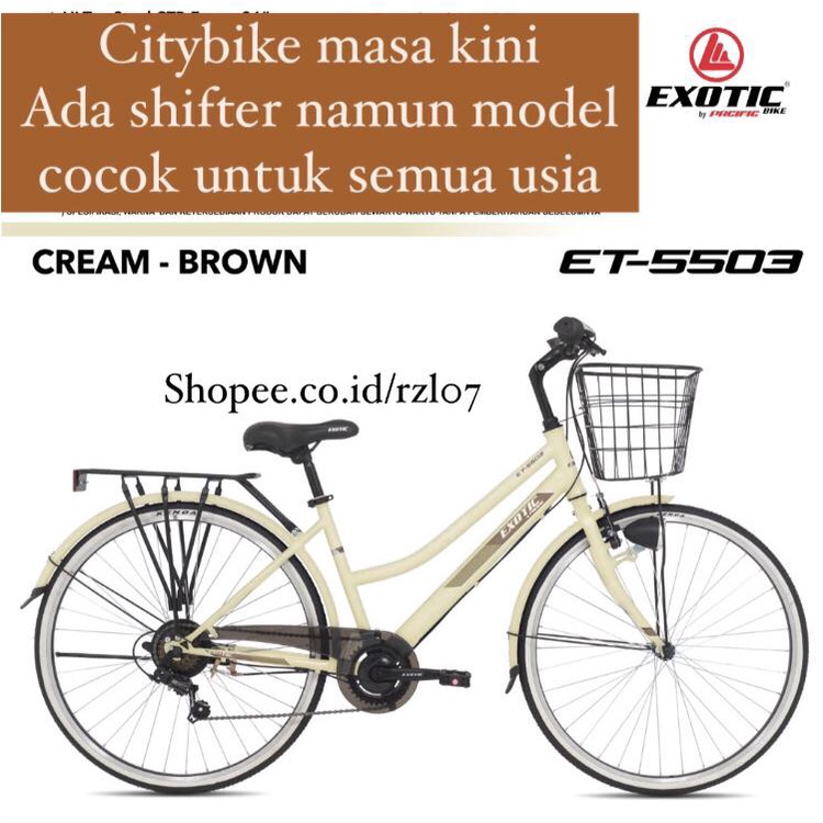 SEPEDA MINI CTB 26 DEWASA EXOTIC 5503 KERANJANG CITY BIKE SHIMANO 7 SPEED