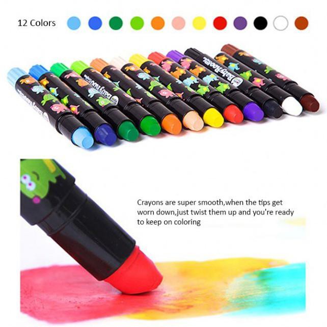 

(PERALATAN MENGGAMBAR) JAR MELO BABYROO WASHABLE SILKY CRAYON 12 COLOURS PROMO