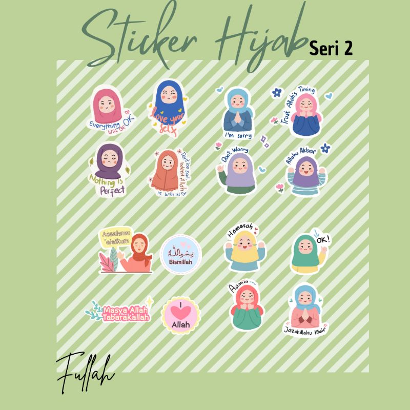

Sticker hijab muslim scrapbook jurnal stiker mini murah