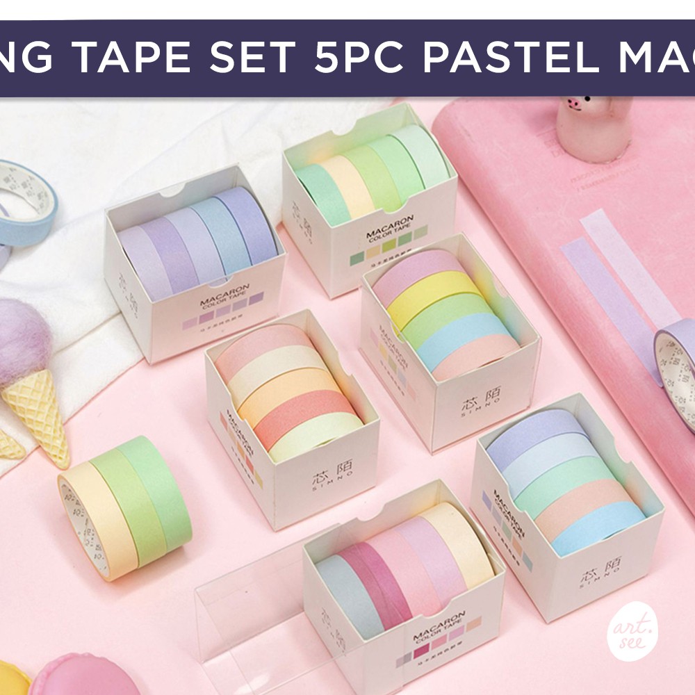 

Masking Tape Set 5pc Pastel Macaron