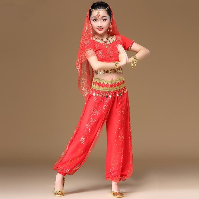 ANYAR INDIA BELLY DANCE COSTUME HALOWEEN KOSTUM ANAK BAJU TARI PERUT ARABIAN +V>