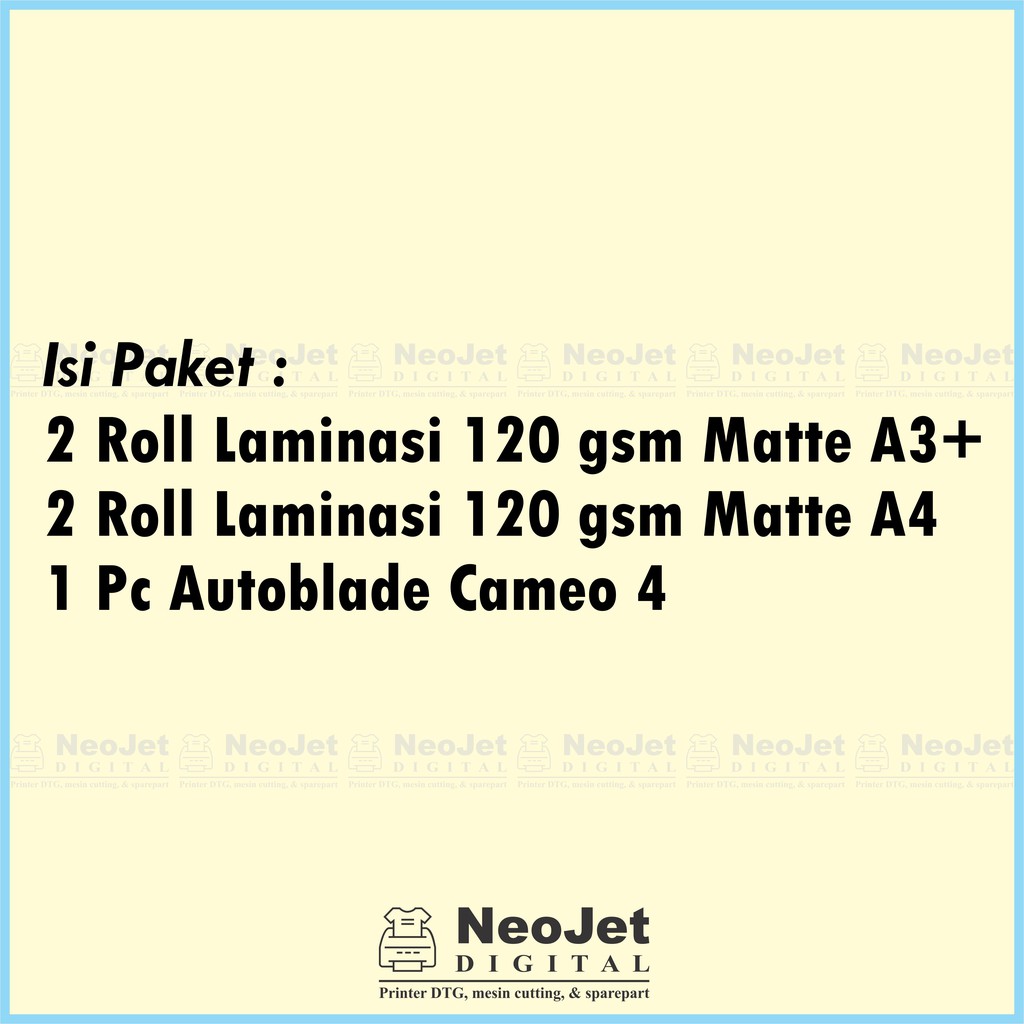 

Paket Laminasi Dingin 120 gsm dan pisau auto blade autoblade Silhouette Portrait Cameo