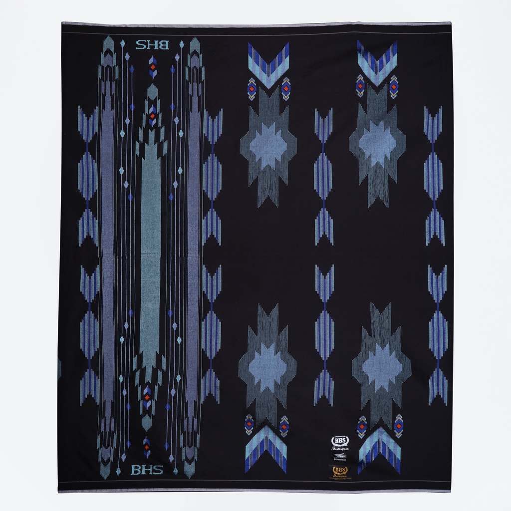 Sarung BHS Masterpiece Gold Motif Songket Gunung Agung Hitam Biru 01// BHS SGA