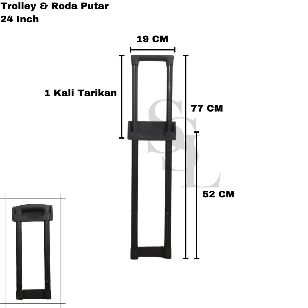 Trolley Koper Kain Roda Putar 360 Derajat Size 16,18,20,22 inch dan 24 Inch harga satu set trolley dan roda