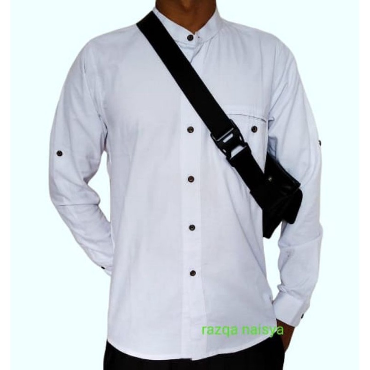 Kemko Pria warna Putih / Kemeja koko warna putih polos / Kemko warna putih kekinian