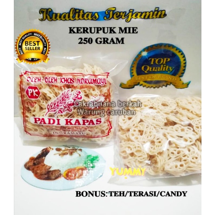 

@250GR KERUPUK MIE PADI KAPAS BONUS TEH/TERASI/CANDY