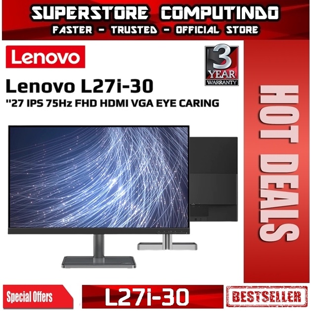 Monitor LED Lenovo L27i-30 27&quot; IPS 1080p 75Hz HDMI VGA Eye Caring