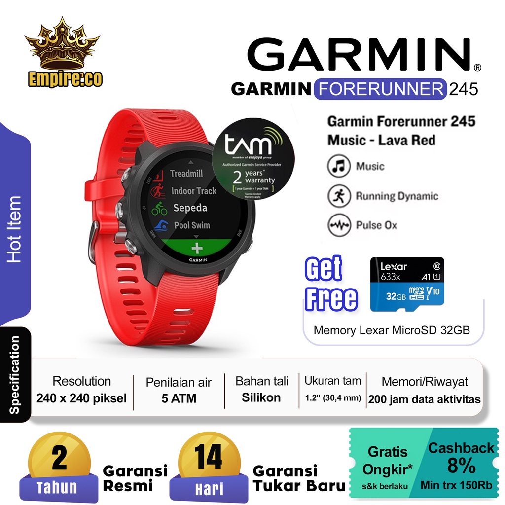 GARMIN Forerunner 245 Music GPS Running Smartwatch