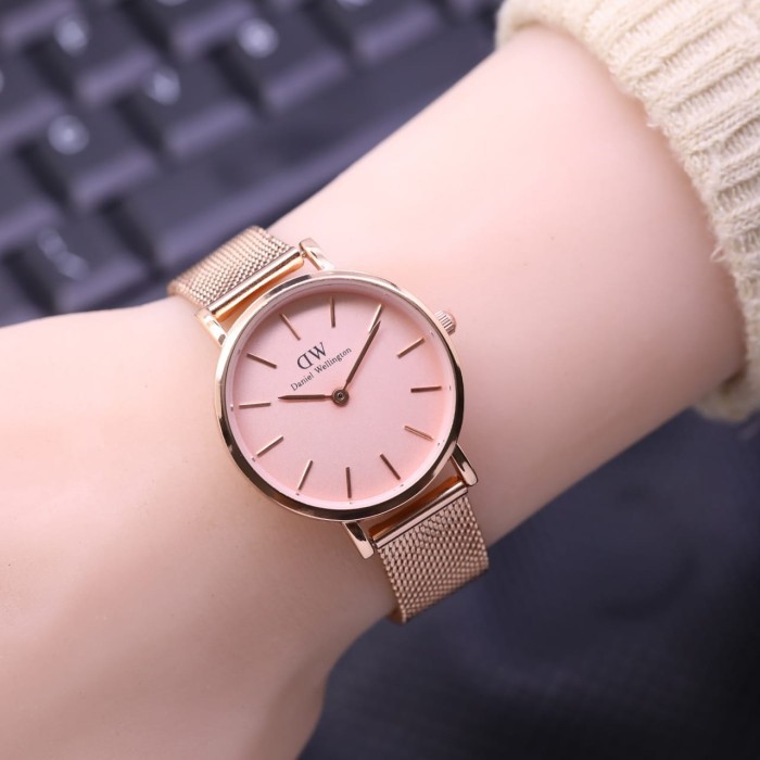 JAM TANGAN WANITA DW RANTAI PASIR STAINLESS BOX POLOS