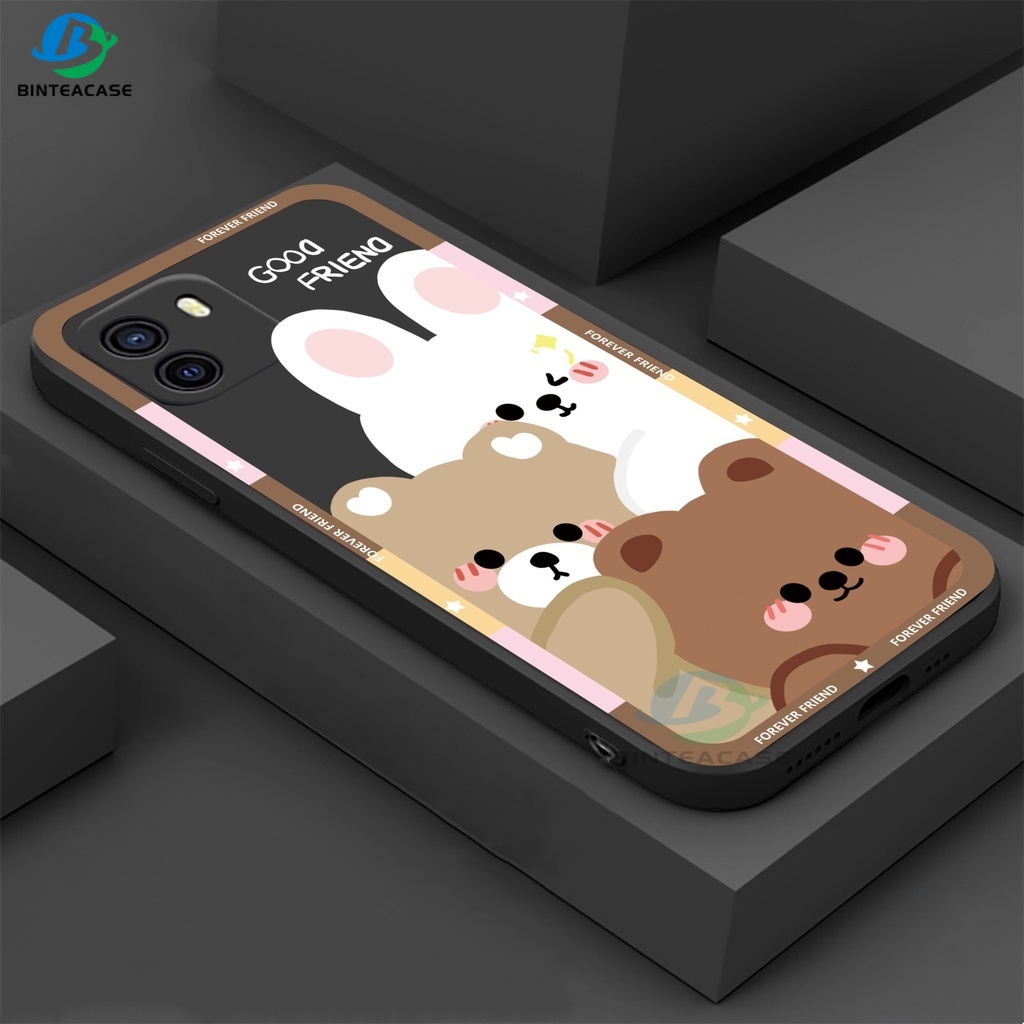 Casing Untuk Realme 10 C21Y C25Y C21 RealmeC35 C11 C25 C17 C15 C12 C3 C2 Realme 8i 7i 5 5i 6i 6Pro 7Pro New Motif Beruang Dan Kelinci Lucu Silicone Phone Case Binteacase