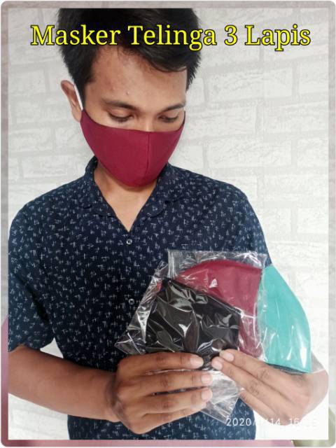 Masker kain hijab dan telinga OXFORD GRADE A