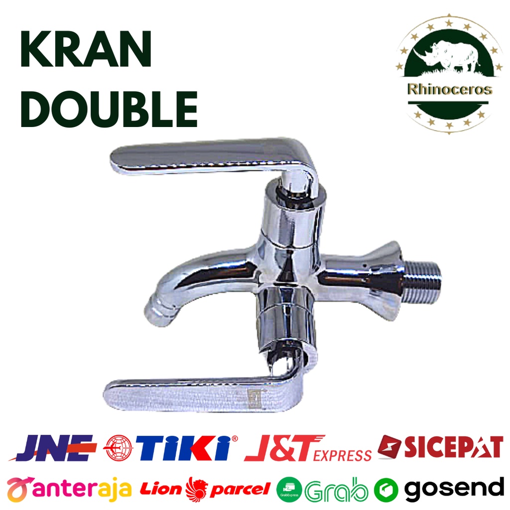 Kran Double Kran Shower Kamar Mandi Keran Double Cabang 1/2&quot;