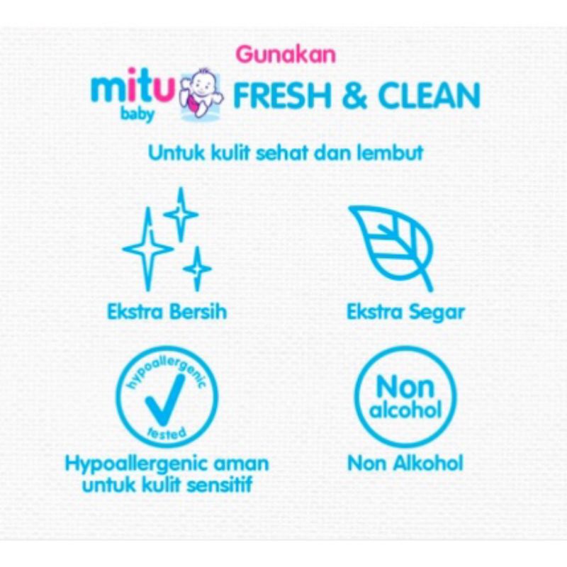 MITU TISSU BASAH MURAH WIPES FRESH &amp; CLEAN TOILETRIES GANTI POPOK WETTIES / MITU TISSUE BASAH