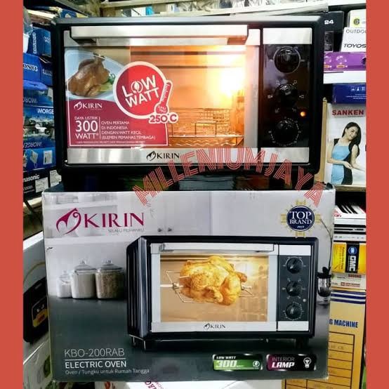 KIRIN Oven LIstrik 20 Liter Low Watt / Electric Oven 20 Liter + Lampu KBO 200 RAB - Garansi Resmi 1 Tahun