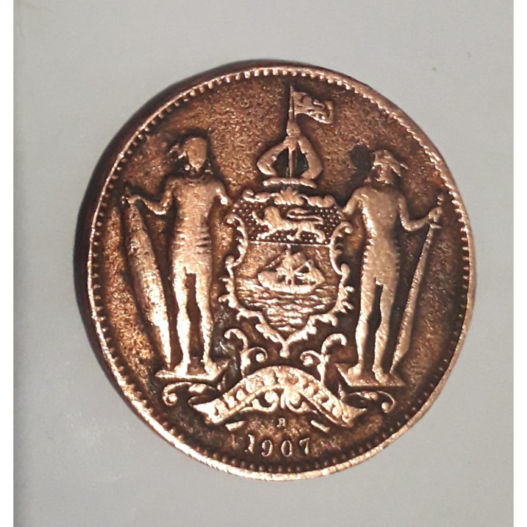 "Alvin" Koin One Cent British North Borneo 1907 (Inggris)