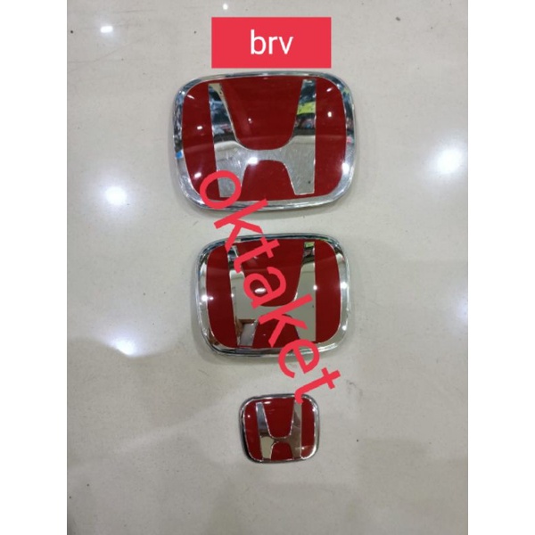 emblem / logo honda merah chrome depan belakang stir BRV ORI