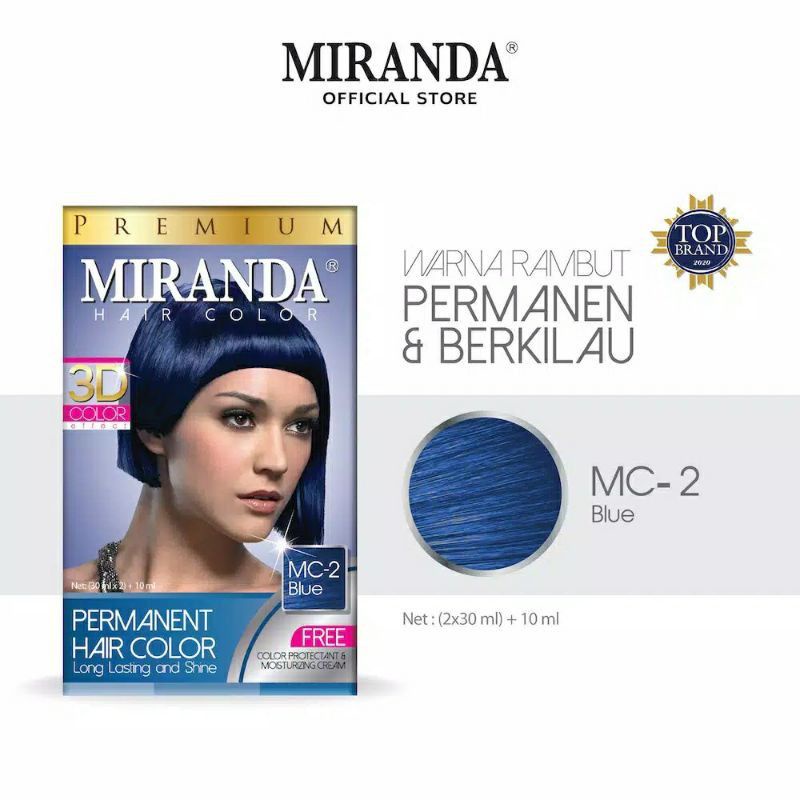 cat pewarna rambut Miranda Hair Color blue/  biru ( mc-2) BPOM
