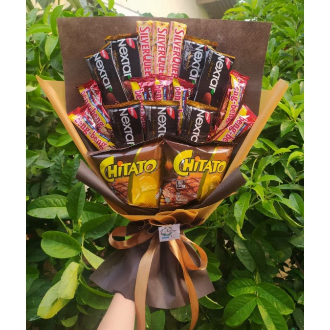 (B) Buket SNACK COKLAT SILVERQUEEN SERBA COKLAT 28gr/paket/bingkisan Snack Ulang Tahun/Ultah/ Wisuda/Kado/Hadiah