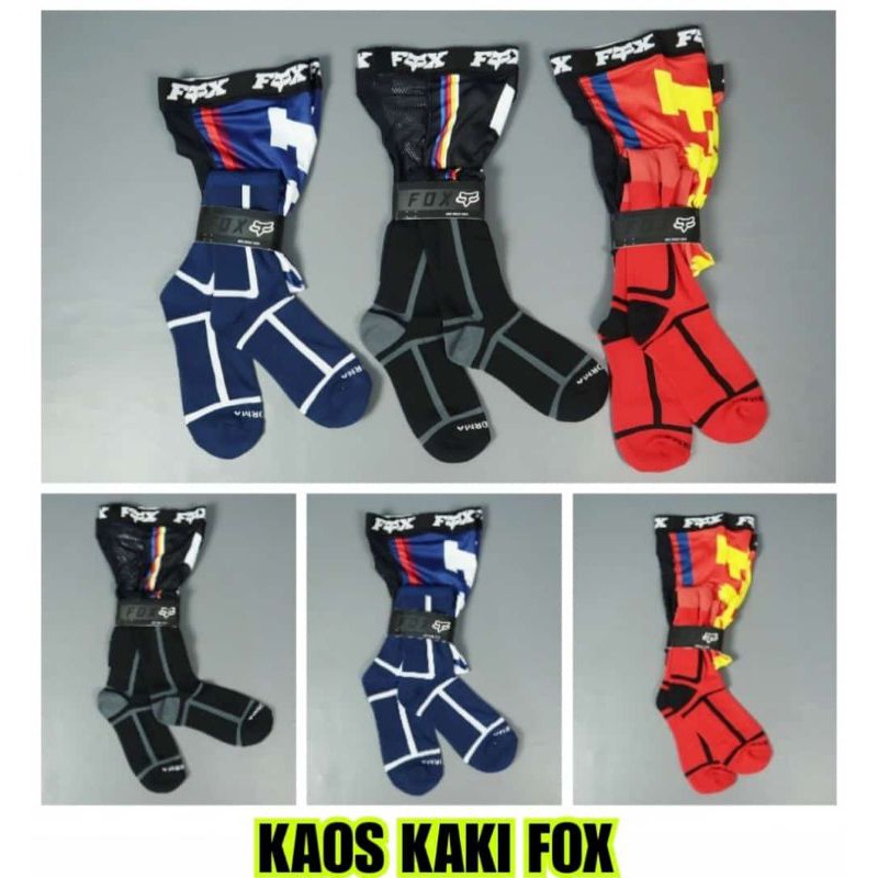 KNEE BRACE SOCK FOX KAOS KAKI FOX PELINDUNG PENGAMAN PENGENDARA MOTOR CROSS TRAIL GRASTRACK TRABAS