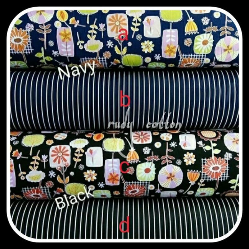 kain katun jepang design by tokai senko kk/ori japan design motif bunga pot