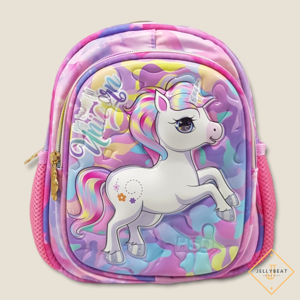 TAS RANSEL 3D ANAK PG KARAKTER UNICORN PINK