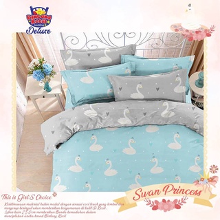 Kain katun lebar 2.4 meter Kain Sprei Bahan KATUN Motif TABUR ANAK SWAN anak ecer