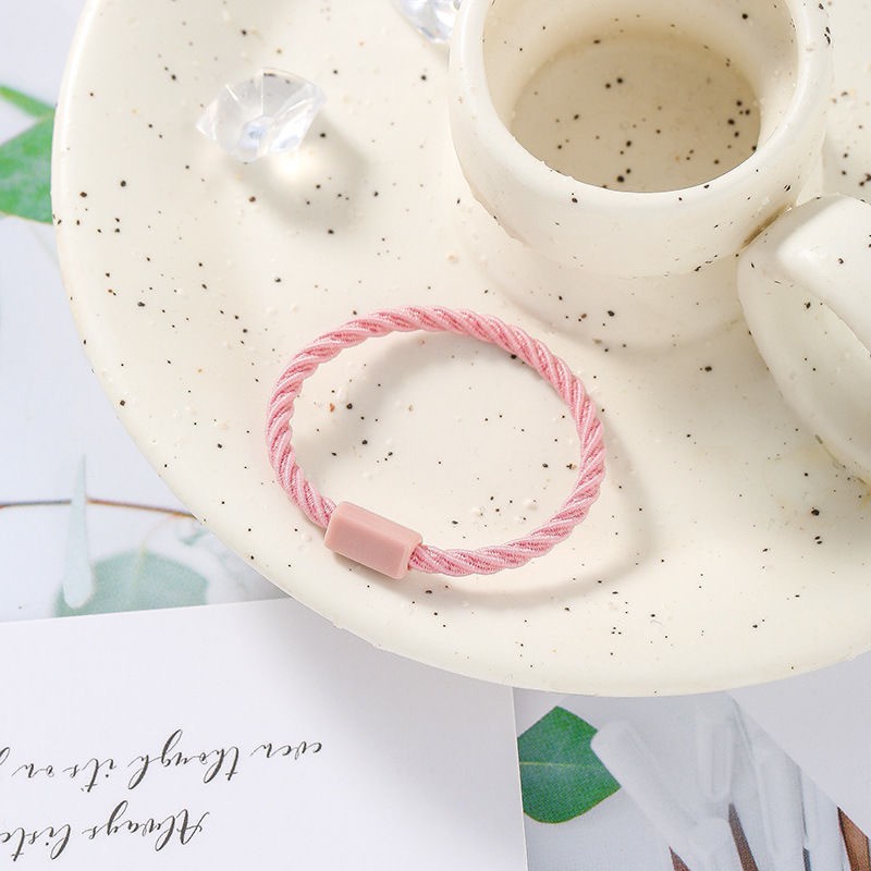 UNIK - F881 (1 PCS) Ikat Rambut Fashion Warna Warni / Karet Rambut Mini / Kuncir Rambut Fashion-Pink