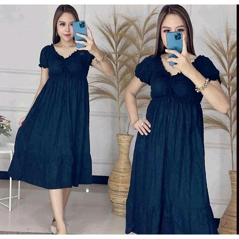 DASTER ELSA VIRAL TERBARU DASTER POLOS SERUT DEPAN BAHAN RAYON BAJU SANTAI WANITA DASTER KEKINIAN