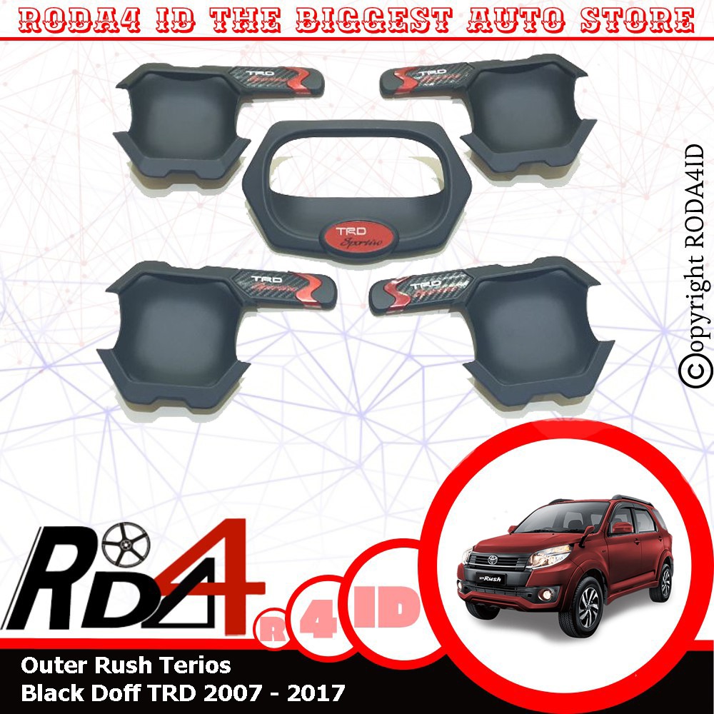 Outer Handle - Mangkok Pintu Rush Terios 2007-2017 5PCS TRD Hitam Doff