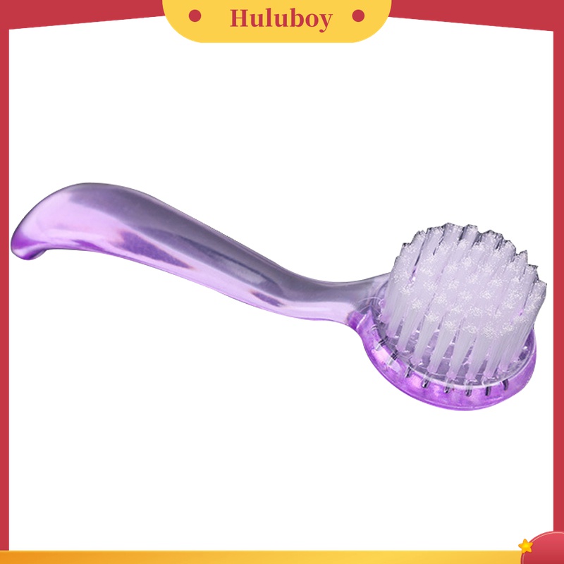 Huluboy Huluboy♡ 1pc Brush Pembersih Debu Kuku Kepala Bulat Gagang Panjang Bahan Plastik