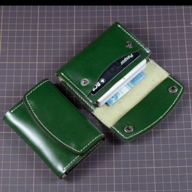 Dompet Kartu Muat Banyak Free Custom Nama - Card Holder 35 slot - Dompet Kartu Nama Hijau - DKK-H03