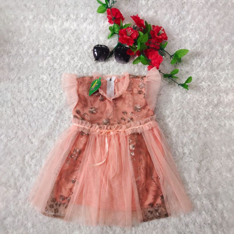 Dress anak 1 2 3 tahun gaun anak cewek perempuan terbaru ( dress ninda nandini )