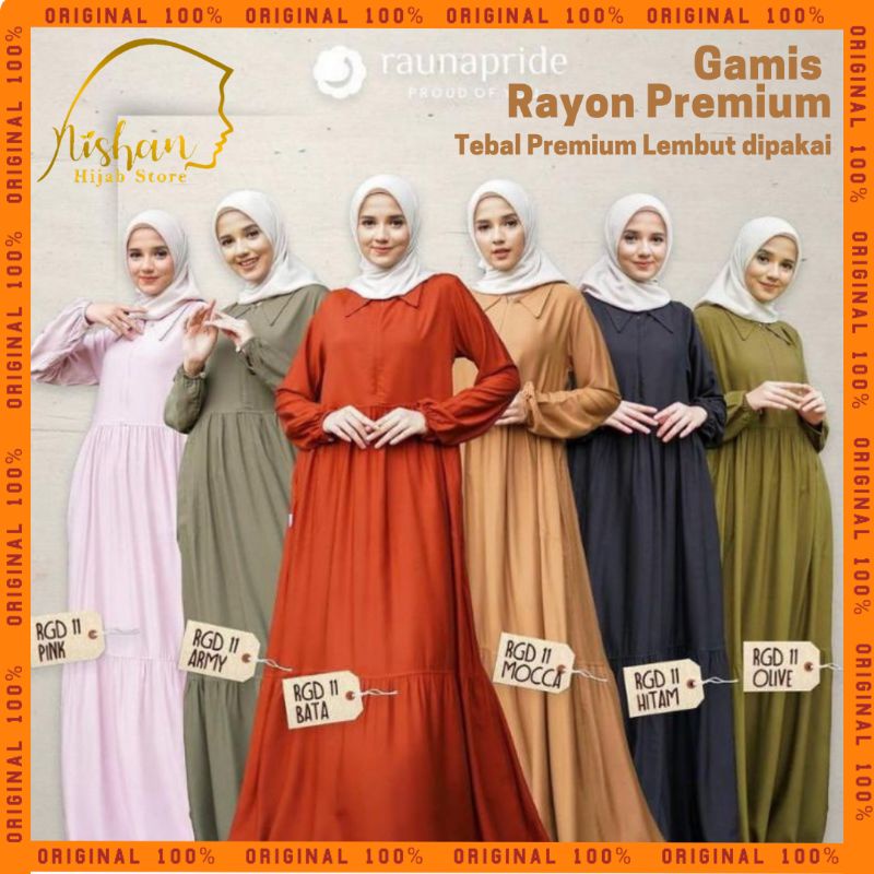 BEST SELLER/GAMIS RAUNA/RGD 11/RAYON PREMIUM TEBAL