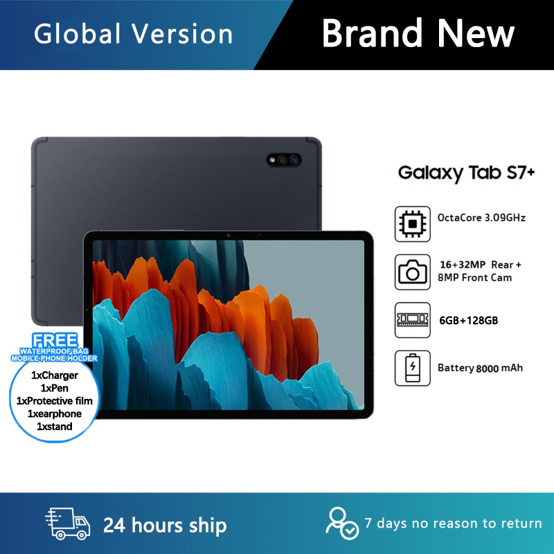 Produk Baru Tablet PC Tab S7 6 GB + 128 GB FE 5G Merek Baru Android 10.1 Sistem Tablet Android Asli 16 + 32MP 8000 mAh