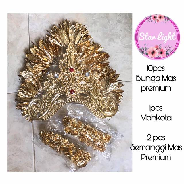 1 set bunga mas dan mahkota rias wedding bali