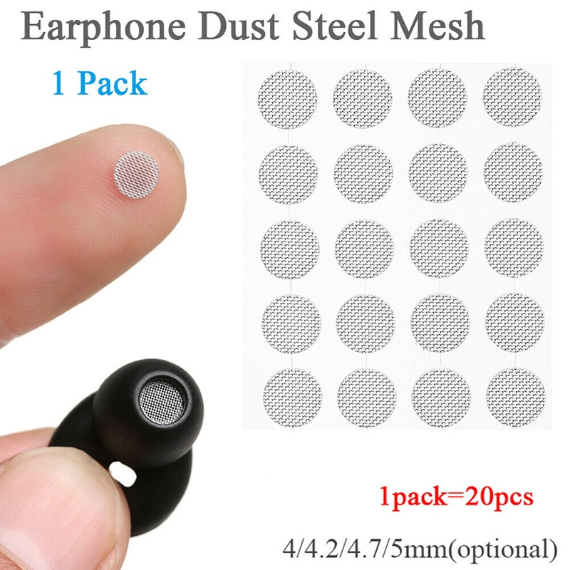 &lt; E2id &amp; &gt; 20pcs / Set Aksesoris Earphone Mesh Baja Anti Debu 4mm 4.2mm 4.7mm 5mm