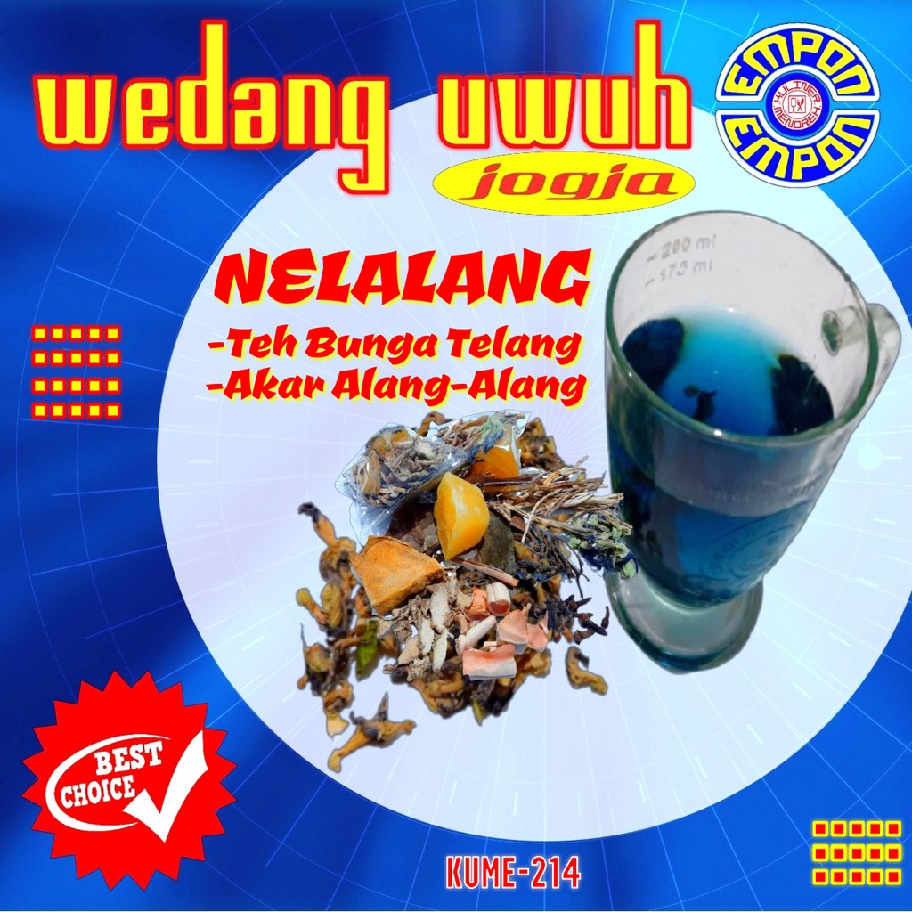 

WEDANG UWUH NELALANG Minuman Sehat Herbal Bunga Telang Akar Alang-Alang Rempah Khas Imogiri Bantul