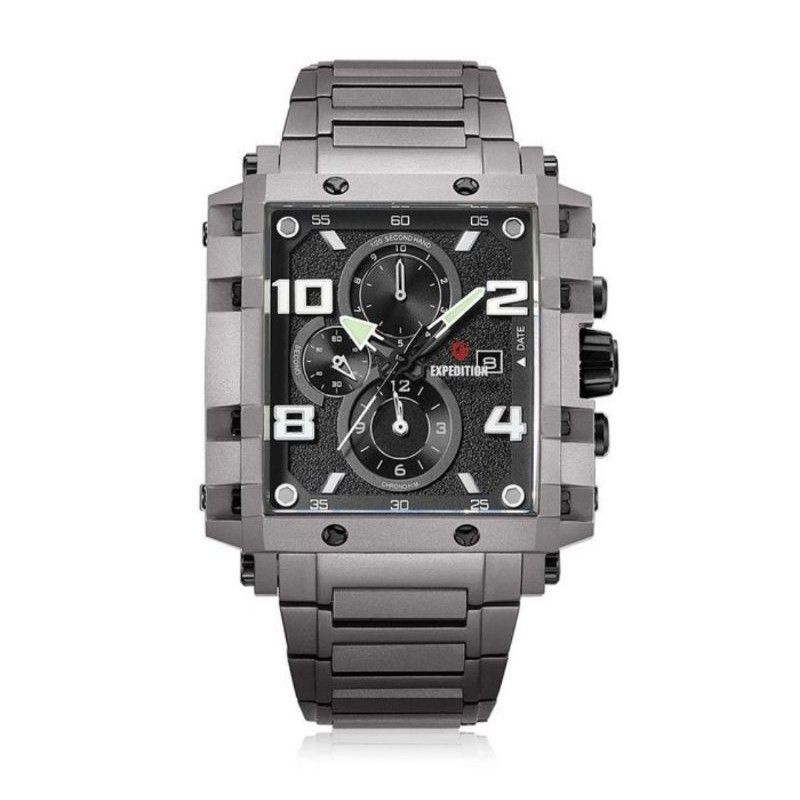Expedition titanium chrono aktiv tali rantai variasi warna pria E 6757 M original 100% garansi resmi