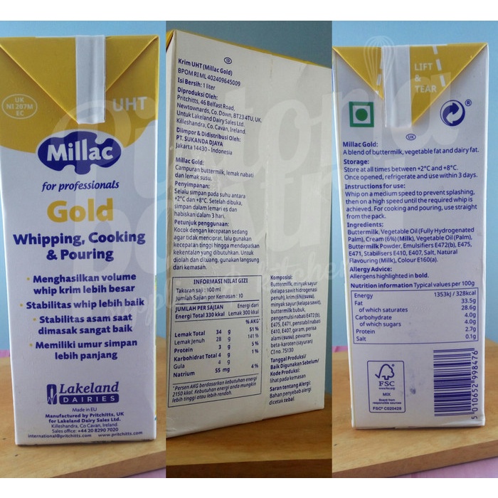 

Krim- Millac Gold (Whipping & Cooking Cream) -Krim.