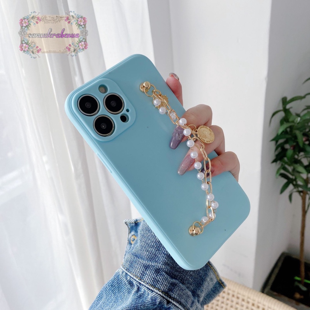 SOFTCASE MACARON RANTAI MUTIARA CHAIN GRIP VIVO V5 Y69 Y66 Y67 V9 V11 V15 V17 V20 SE SB3575