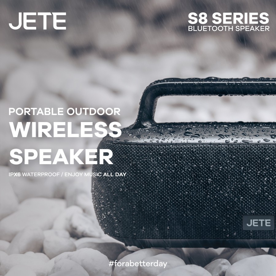 Speaker Bluetooth Portable JETE S8 IPX6 Surround Sound Deep Bass - Garansi Resmi 2 Tahun