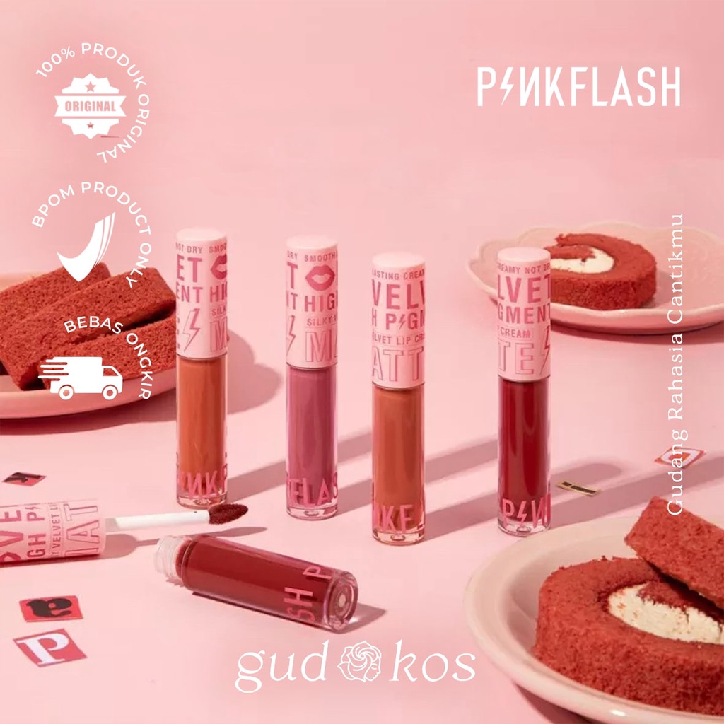 PINKFLASH #PinkDiary Silky Velvet Matte Lip Cream - Lip Krim Korea Tahan Lama