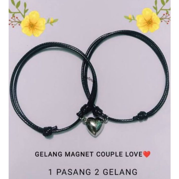 {COD}2PCS SEPASANG GELANG MAGNET LOVE |TALI WATERPROOF