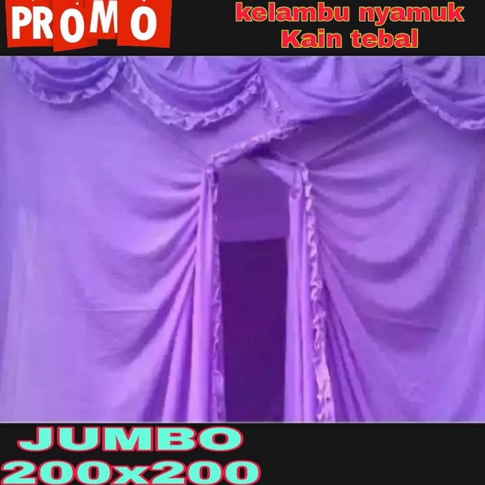 Kelambu anti nyamuk kain tebal ukuran jumbo 200x200 kelambu kamar tidur modern