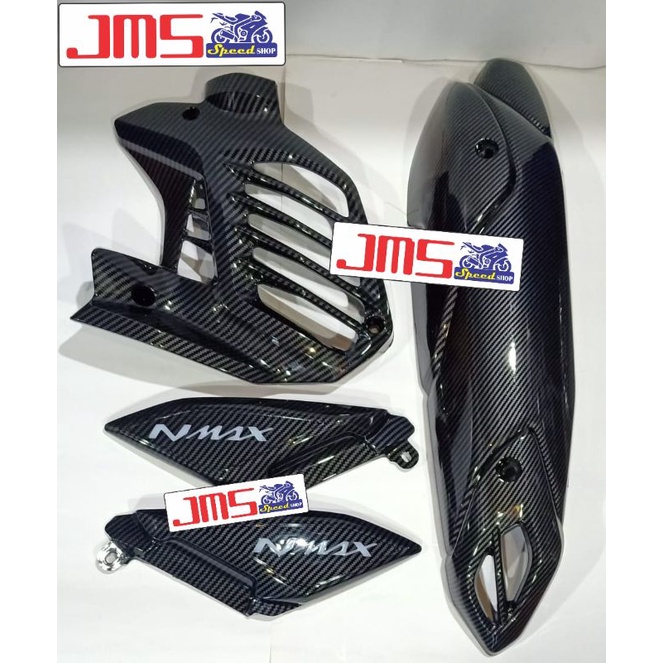 cover tutup carbon radiator dan cover knalpot Lis bodi pijakan Yamaha nmax new 2020 zoro