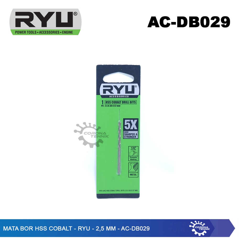 AC-DB029  - Mata Bor HSS Cobalt - RYU - 2,5 mm