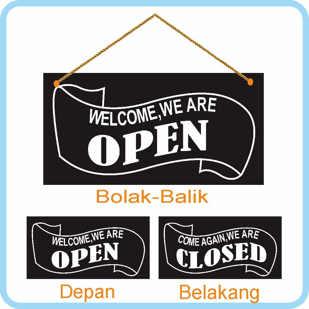 Poster kayu Close Open/Poster pintu Cafe Close Open