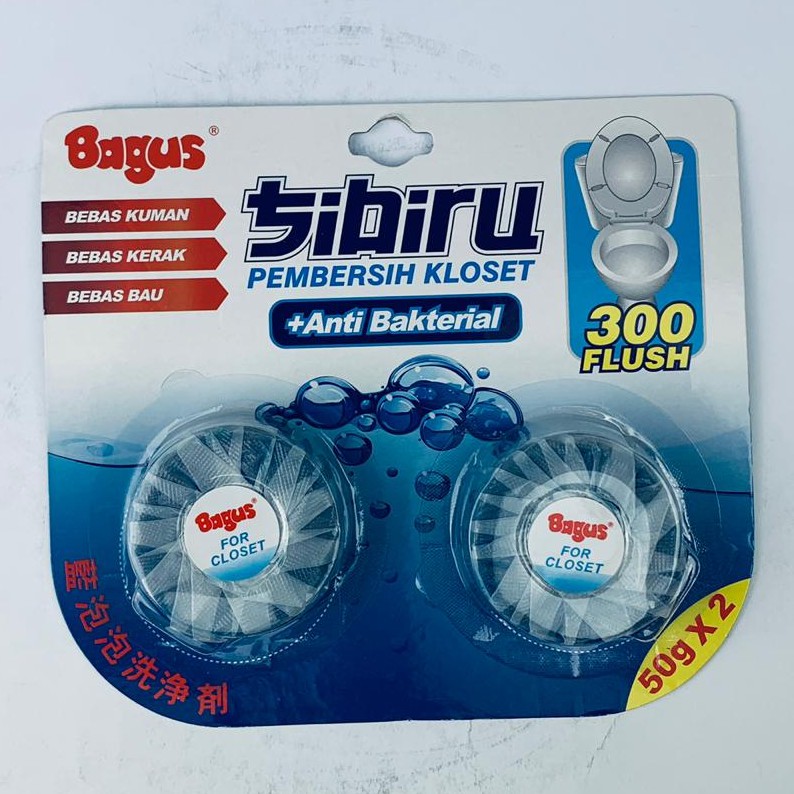 BAGUS SIBIRU PEMBERSIH KLOSET +ANTIBACTERIAL 50gX2 300 FLUSH W-21702