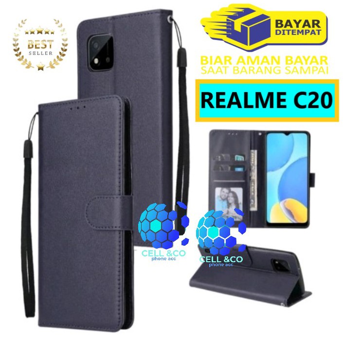 Flip cover REALME C20 Flip case buka tutup kesing hp casing flip case leather wallet