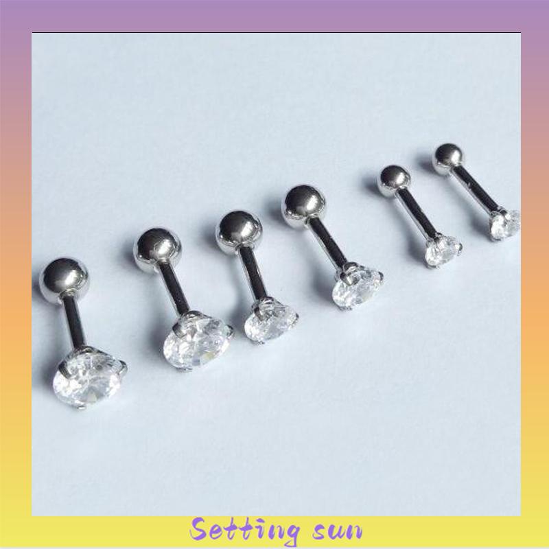 3 Cakar Kartilago Tujuan Ganda Anting-anting Stainless Steel Tragus Anting Fashion 1 Stud TN